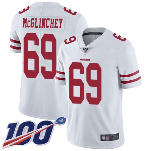 San Francisco 49ers Limited White Men Mike McGlinchey Road NFL Jersey #69 100th Season Vapor Untouchable->women nfl jersey->Women Jersey